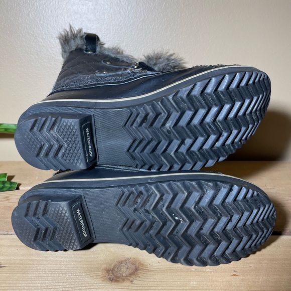 Sorel Tofino II Faux Fur Lined Waterproof Black Lace Up Snow Boots Size 6.5 - Picture 9 of 10